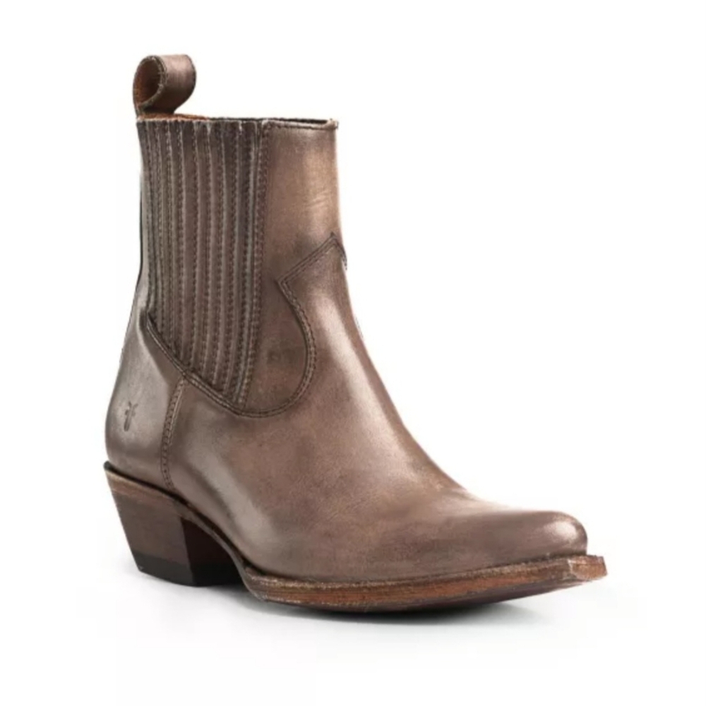 Frye Classic Women's Brown/Gray Leather Frye Sasha Chelsea  Ankle Boots Size 9 B